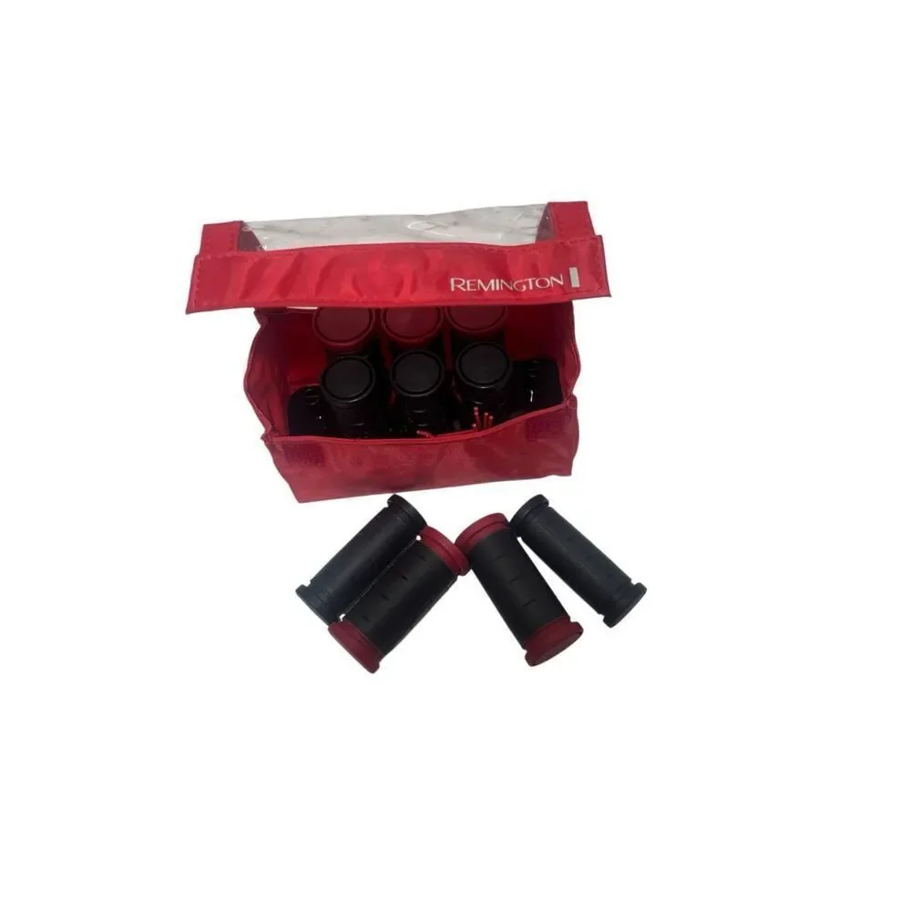 Remington red travel set of heated hair rollers. The set includes black & red ro